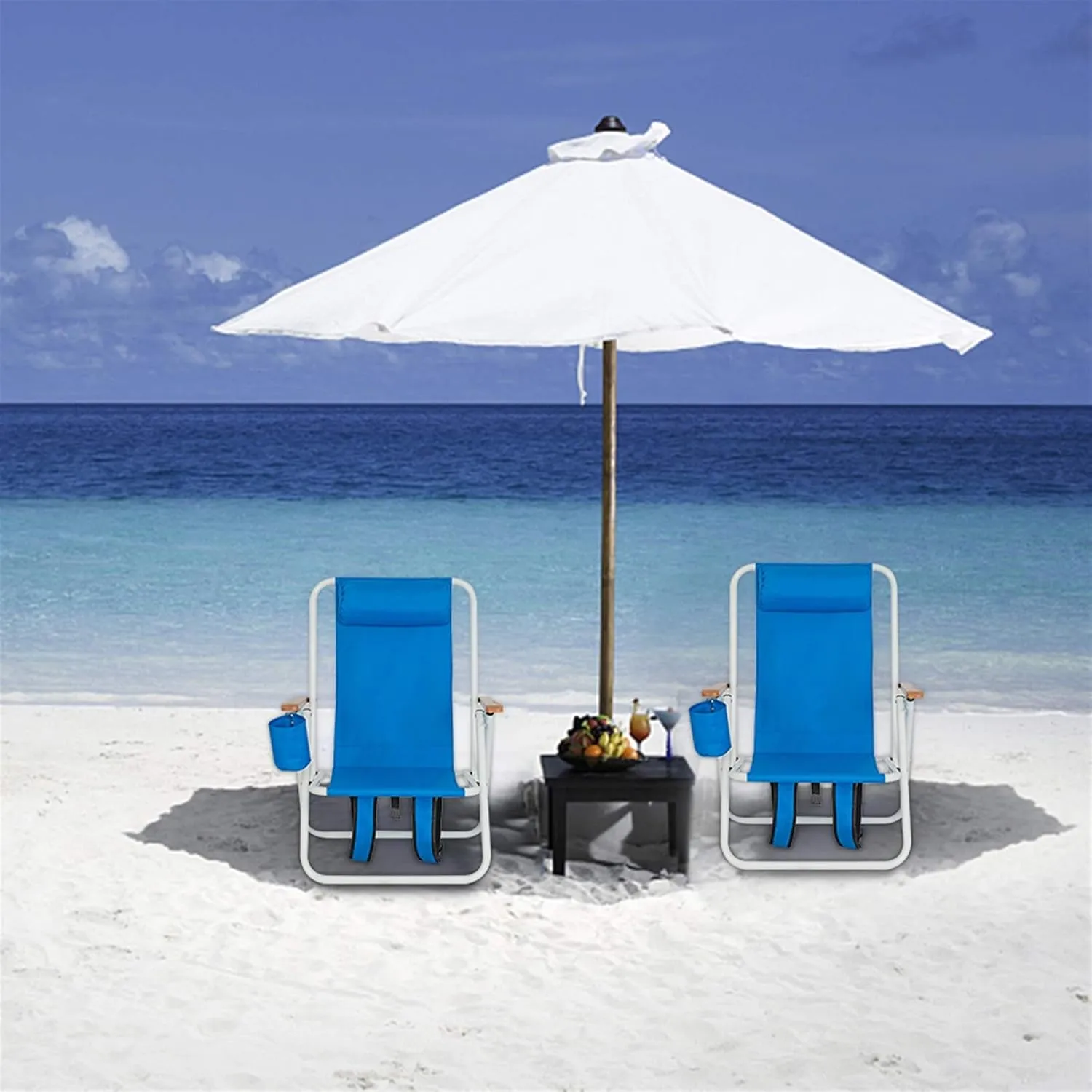 Ochine Folding Beach Chair Portable Camping Chair, Foldable Backpack Beach Chair Outdoor Beach Portable Lawn Chair Camping Chair Beach Chair for Beach Sand Camping Lawn Concert Travel Festival