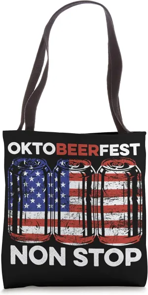 Oktoberfest Non Stop Beerfest USA Flag German Festival Tote Bag
