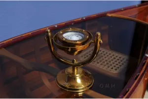Old Modern Handicrafts Gimbaled Compass with a Golden Glow - Made from Premium Brass Tinted with a Golden Glow - 5.0L x 4.5W x 5.5H Inches