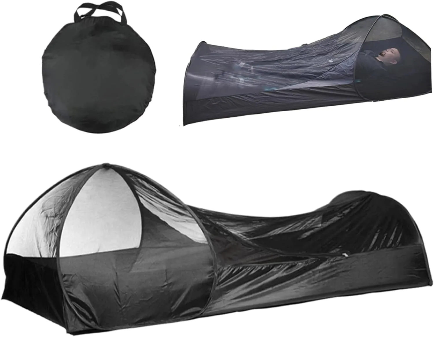 One Person Up Tent Bivy Tent, Foldable Single Person up Tent, Waterproof Moisture Proof Fine Mesh Tent, Portable Bug Net for Camping Outdoor 82.7x41.3x27.6