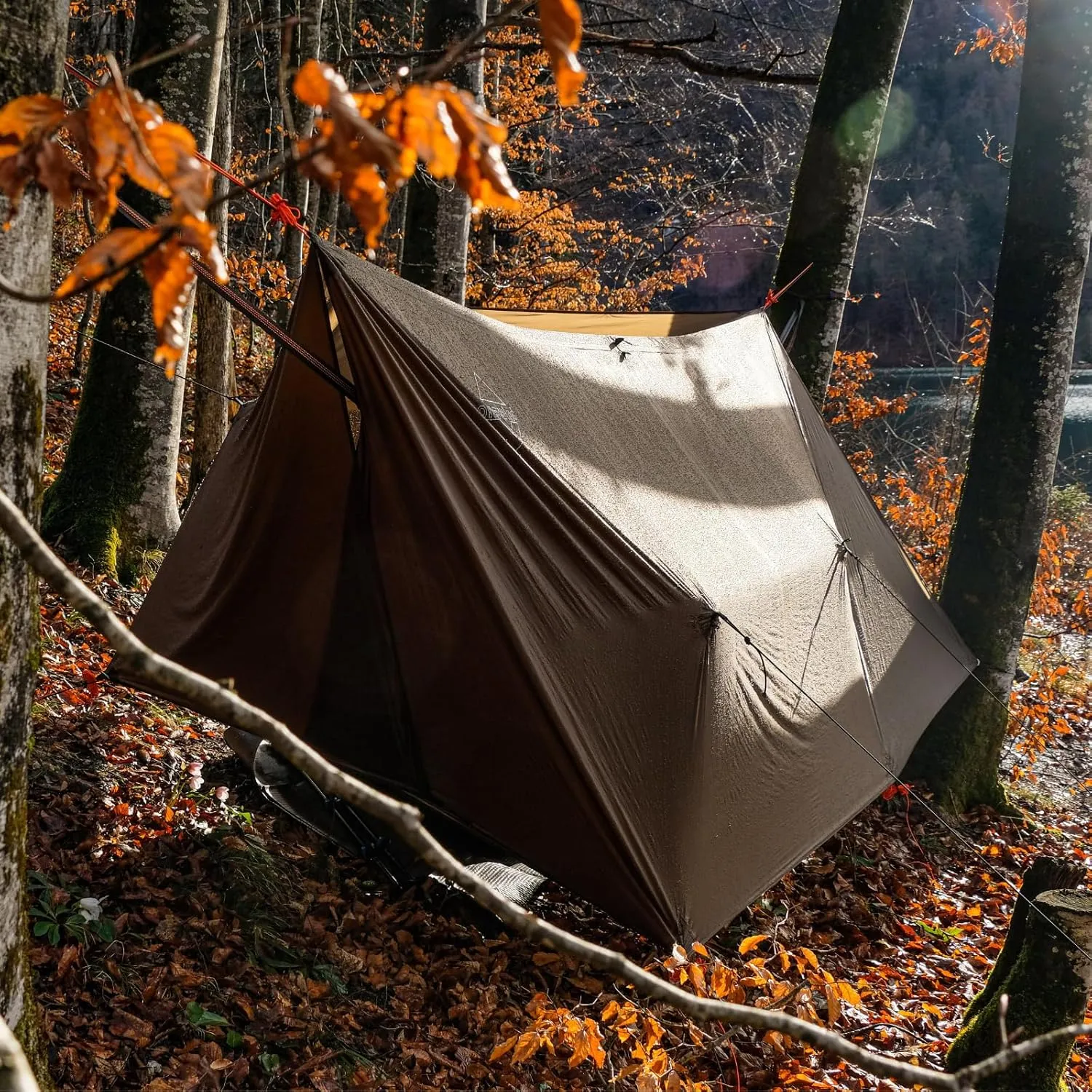 onewind 12×10 ft Hammock Tarp, Ultralight Versatile Camping Tarp Lightweight Waterproof Silnylon Hammock Rain Fly with Doors, Easy to Setup with Stuff Sack Tent Stakes, Dark Grey