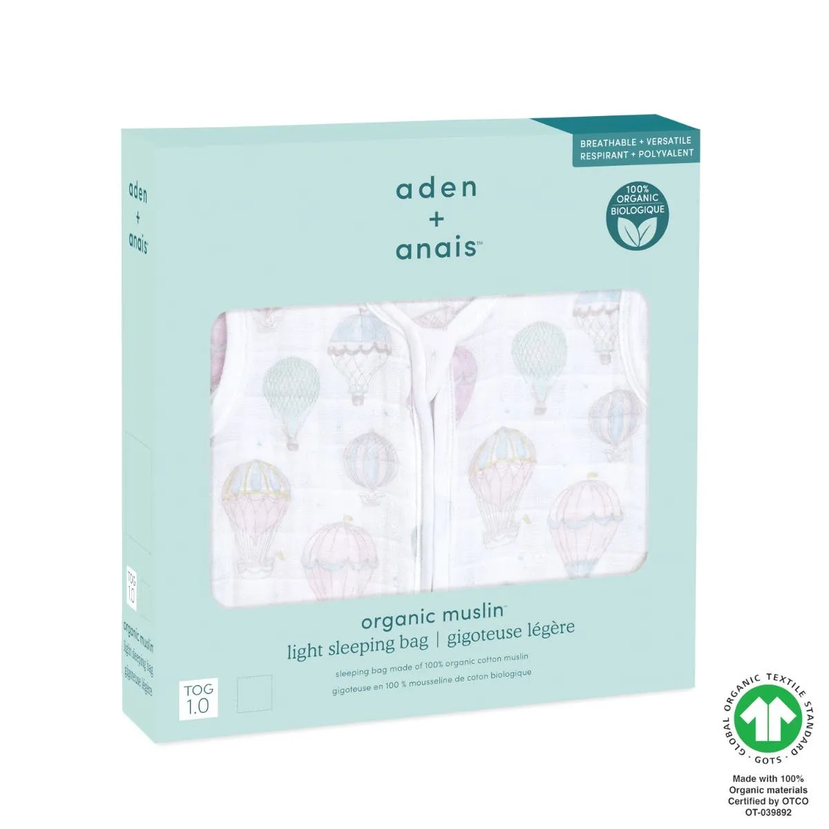 organic cotton light sleep sack TOG 1.0