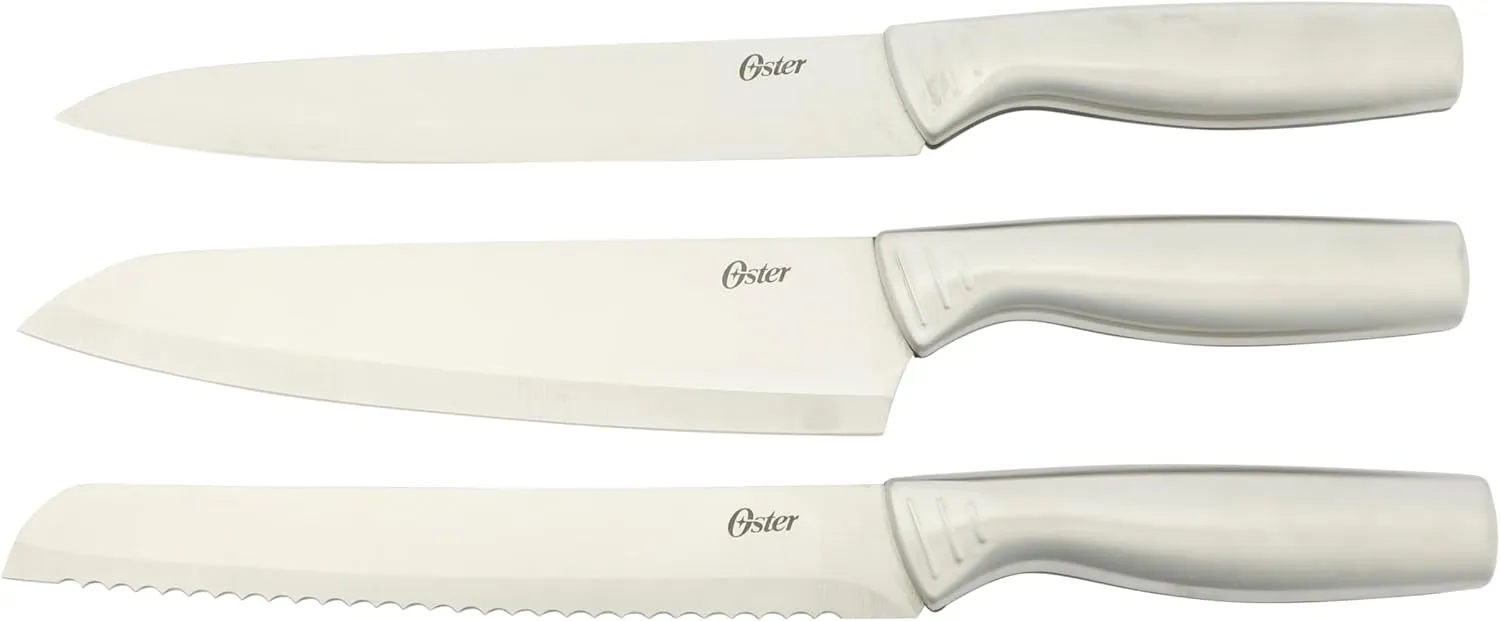 Oster Eckert 15 Piece High Carbon Stainless Steel Knife Block Set W/Wood Block - Cuchillos Para Cocina