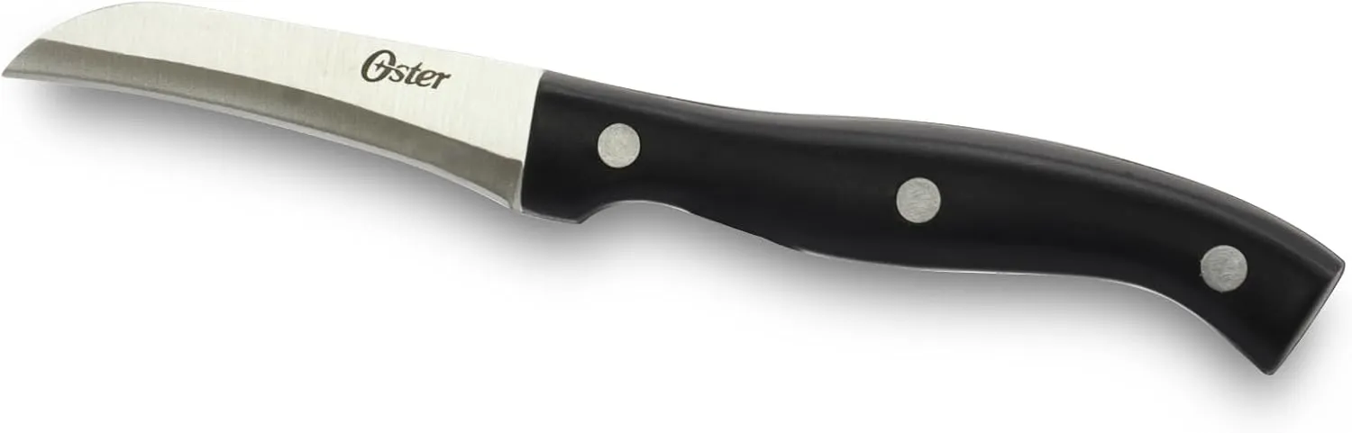 Oster Winsted 22-Piece Stainless Steel Cutlery Wood Block Set, Black