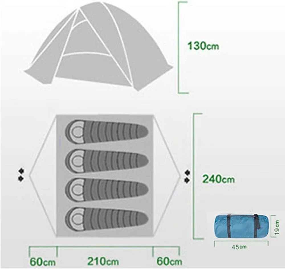 Outdoor Backpack Tent 3-Season Winter Tent 4 Persons Double Layer Camping Tent Backpacking Tent for Camping Hiking Travel Climbing Night Cat Camping Tent