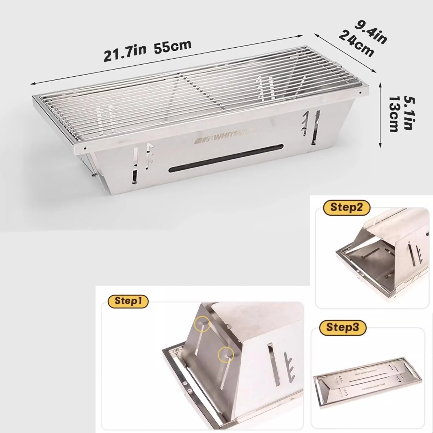 Outdoor BBQ Folding Camping Table Portable Outdoor Grill Table Camping Kitchen Station Lightweight & Portable with Storage Carrying Bag for BBQ Grilling RV Picnic Backyards(Beige,122cm/48cm)