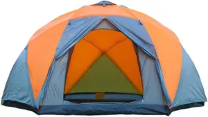 Outdoor Big Tent Oversized Family Tents for Camping Water Resistance Lightweight 190T /210T Polyester Fabric Fiberglass Poles Double-Layer Three Door Tent