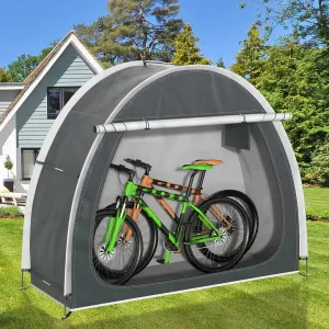 Outdoor Bike Covers Storage Shed Tent Outdoor Portable Bicycle Storage Sheds for 2 Bikes PU4000 Waterproof Bicycle Tent Storage Bicycle Storage Tent Bike Tent for Camping