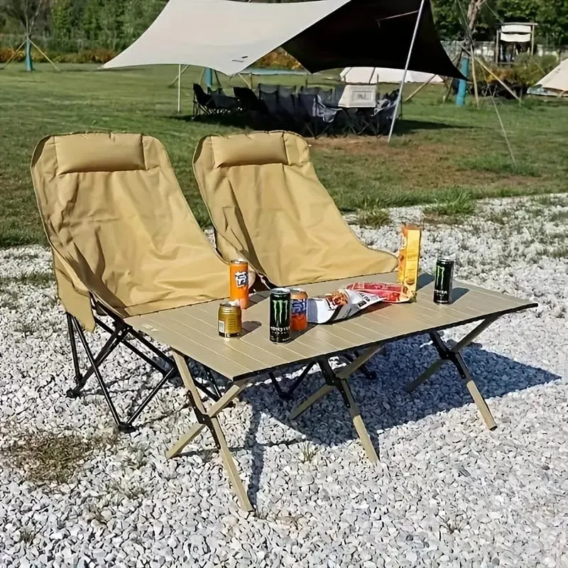 Outdoor Camping Chair, Reclining Foldable Lawn Chair