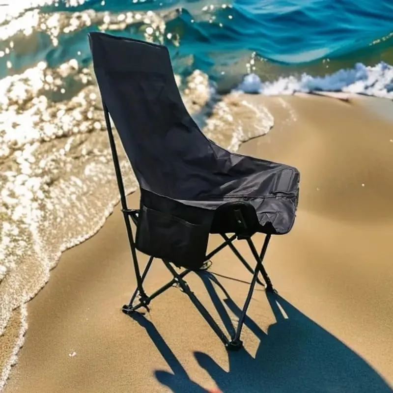 Outdoor Camping Chair, Reclining Foldable Lawn Chair