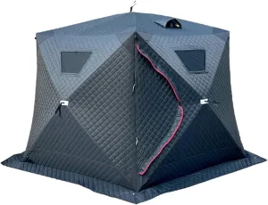 Outdoor Camping Ice Fishing Tent Insulated Thicken Quick Set Up Winter Fishing Tent Compatible with 5-8 People/4 People (Black for 4 People)