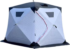 Outdoor Camping Ice Fishing Tent Insulated Thicken Quick Set Up Winter Fishing Tent Compatible with 5-8 People/4 People (Grey for 5 8 People)