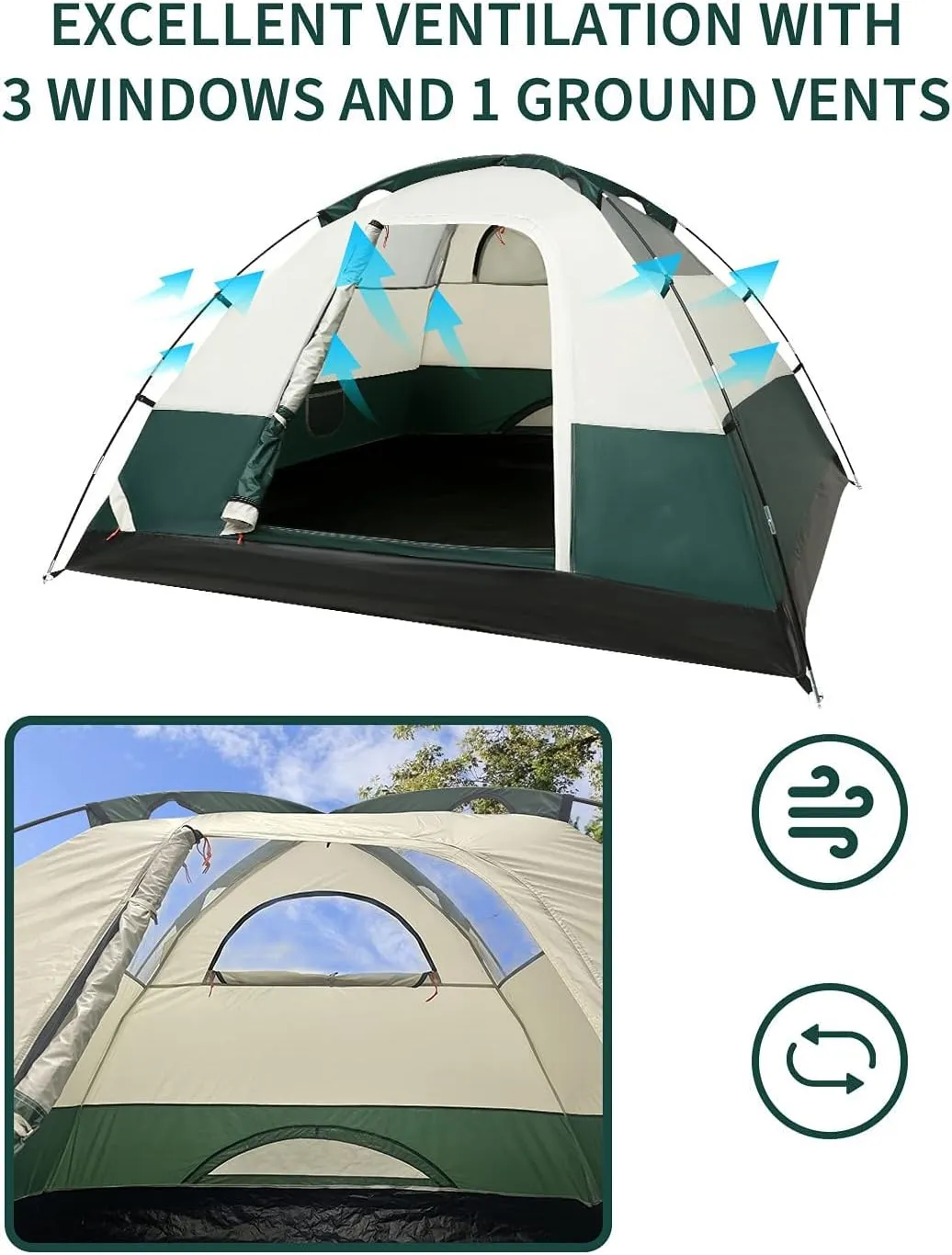 Outdoor Camping Tent 4 Person-Outdoor Double-Layer Tent Lightweight Portable Samily Dome Hiking Picnic Shed
