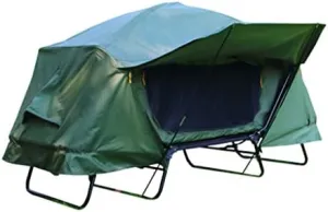 Outdoor Camping Tent Cot Bed Window with Gauze Storage Bag Design and Sandwich Foam Pad Elevated Camping Cot Tent Combo Set Double Layer Rainproof
