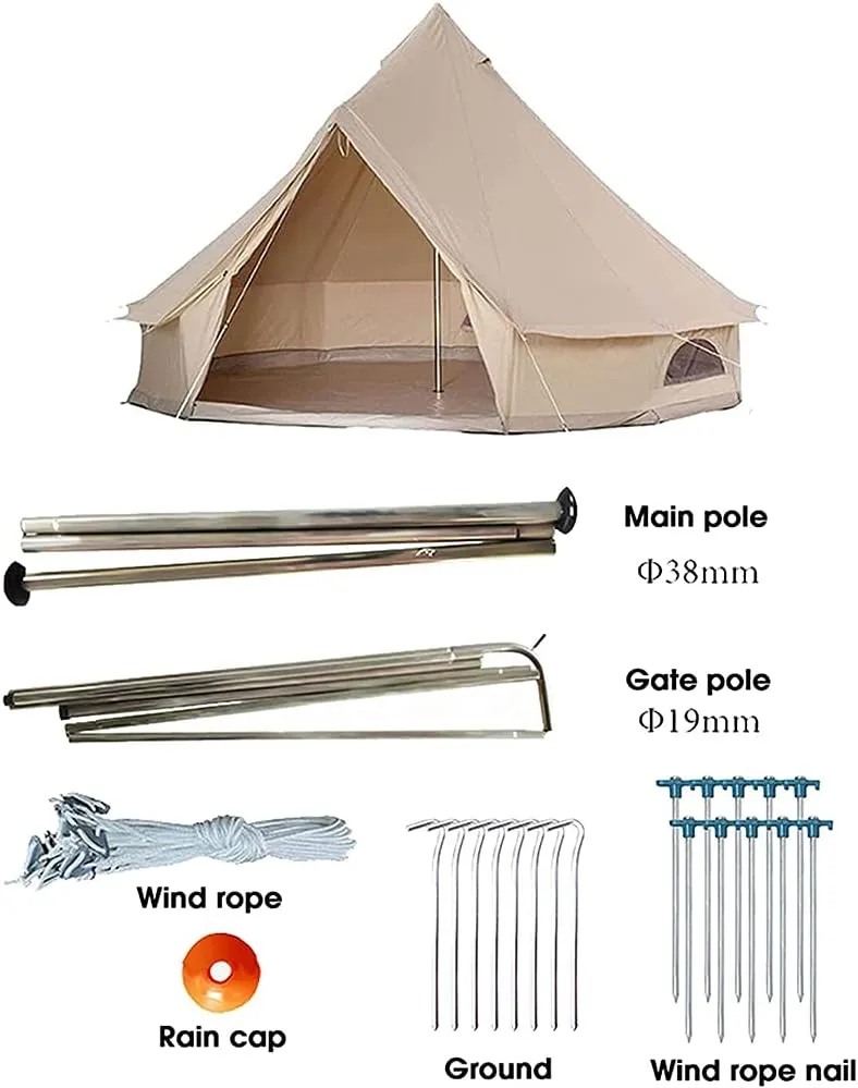 Outdoor Camping Tent Double Layer Oxford Cloth Self-Driving Tour Cabin Tent Easy Set Up Outdoor, Hiking Mountaineering Travel