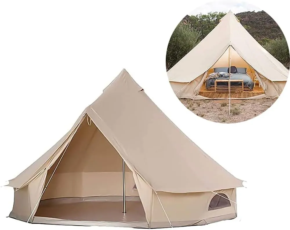 Outdoor Camping Tent Double Layer Oxford Cloth Self-Driving Tour Cabin Tent Easy Set Up Outdoor, Hiking Mountaineering Travel