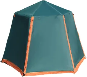 Outdoor Camping Tent Hexagonal Aluminum Pole Tent Beach Outdoor Beach Double Layer Tent