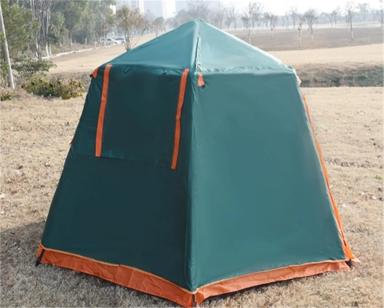 Outdoor Camping Tent Hexagonal Aluminum Pole Tent Beach Outdoor Beach Double Layer Tent