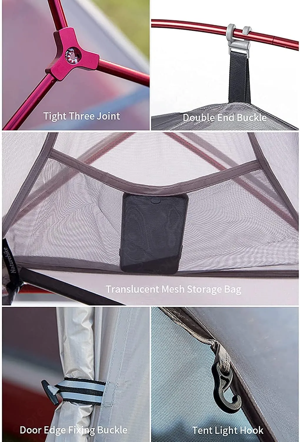 Outdoor Camping Tent,20D Silicone Double-Layer Ultra-Light Portable Aluminum Pole Tent,Thickened Wind Cold Igloo Outdoor Cold and Rain Tent (Grey Single) (Grey Single)