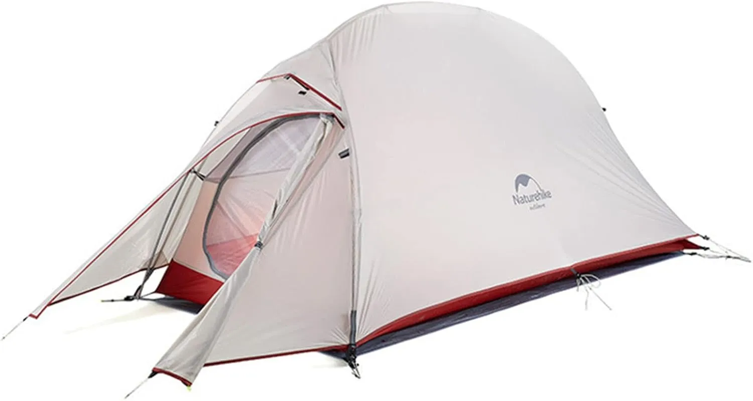 Outdoor Camping Tent,20D Silicone Double-Layer Ultra-Light Portable Aluminum Pole Tent,Thickened Wind Cold Igloo Outdoor Cold and Rain Tent (Grey Single) (Grey Single)