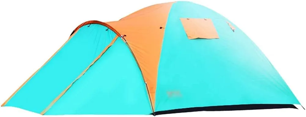 Outdoor Camping Tents, Light Green Double-Layer Spacious Family Tent for 2-4 People, Portable, Water-Resistant