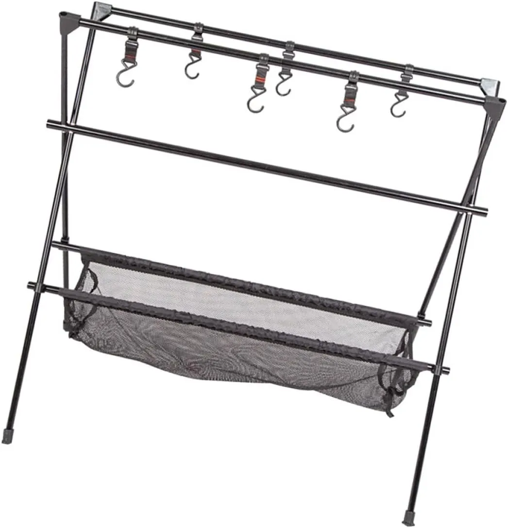Outdoor Cooking Tripod Aluminum Alloy Camping Rack Picnic Pot Hanger and Grill Storage Stand Foldable and Portable for Cooler Box Camping