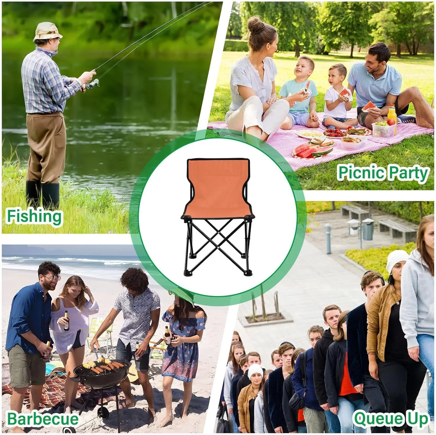 Outdoor Folding Coral Camping Chairs for Adults Portable Camping Chair Lightweight Lawn Chair