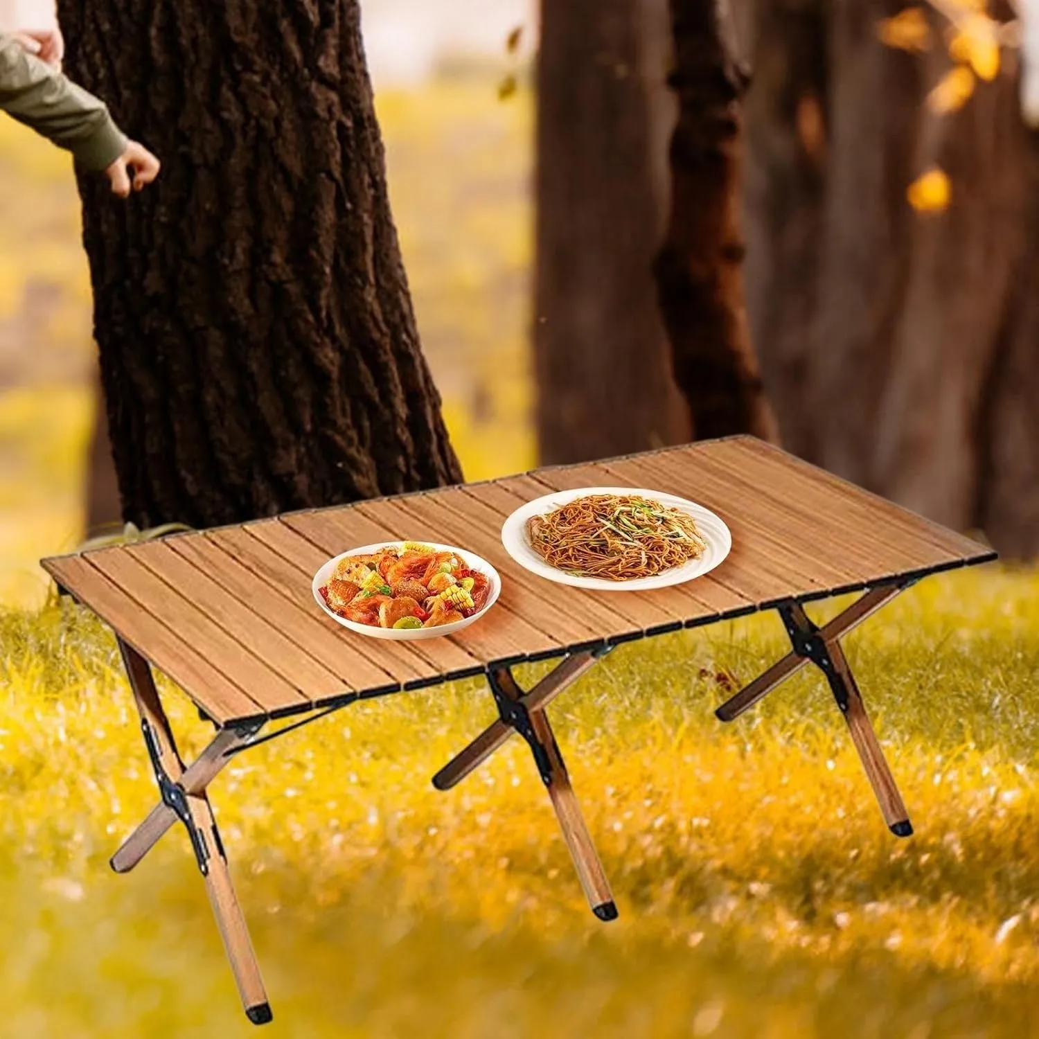 Outdoor Folding Table Desk Camp Table Ultralight Stable Roll up Camping Table with Carry Bag for Travel Balcony Garden Hiking Outdoor camping table Portable camping table Hiking camping table