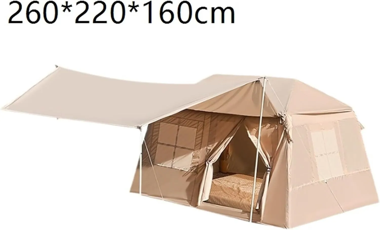 Outdoor Inflatable Ridge Tent Free to Build Double-Layer Camping Overnight