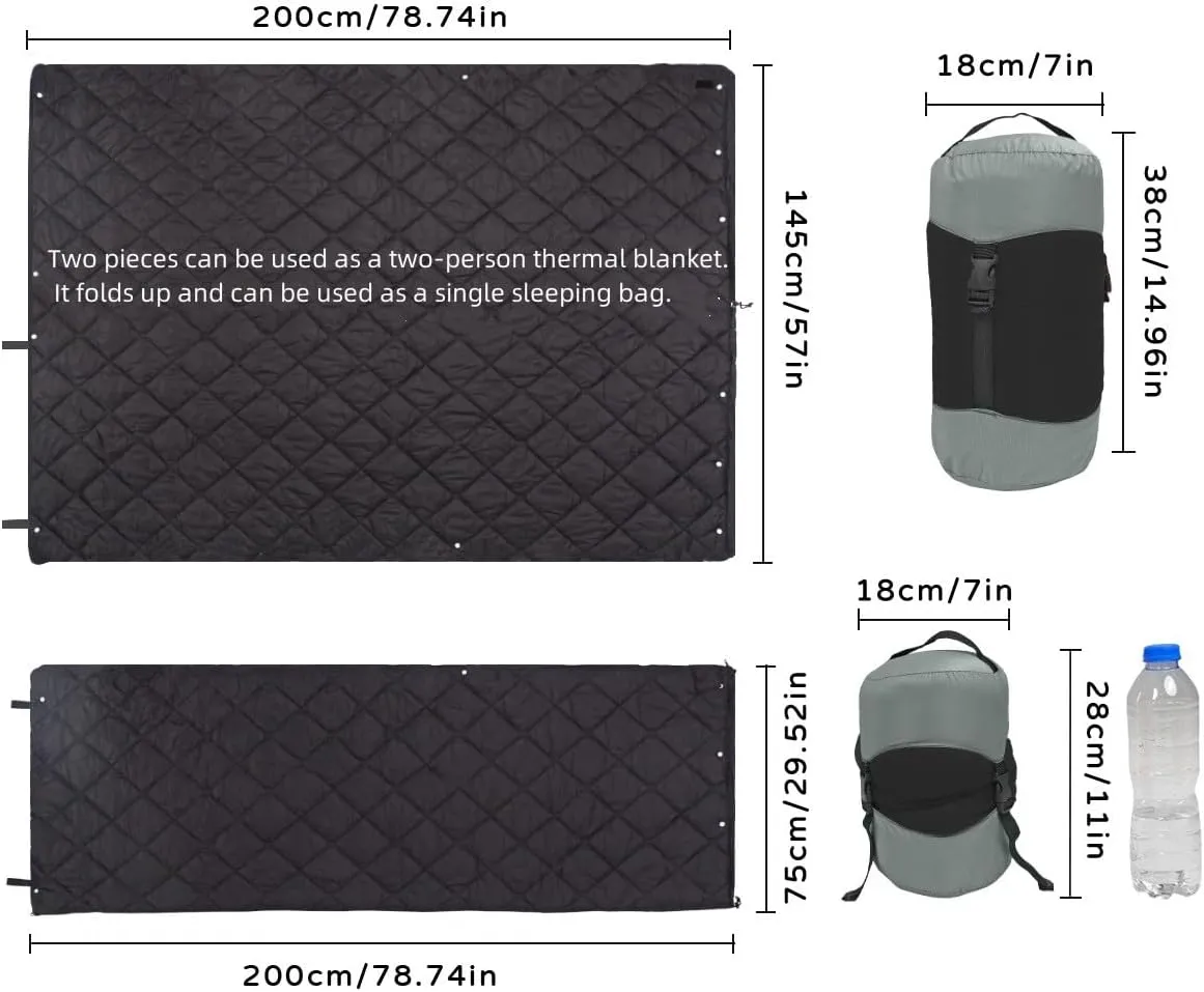 Outdoor Joinable Home Travel Insulated Camping Sleeping Bag Camping Blanket Lightweight 1.9lb 57-71F Using