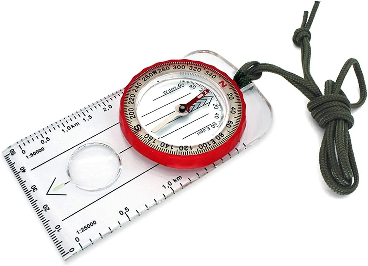 Outdoor Multi-Function Drawing Compass, North Needle with Magnifying Glass, Scale Bar, Luminous Function, Clearer and More Durable，Provide Accurate Direction Assistance, Easy to Carry