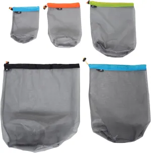 Outdoor Storage Bag Set Camping Hammock Drawstring Bag Foldable Mesh Sack Reusable Stuff Sack Lightweight Compact Travel-Friendly