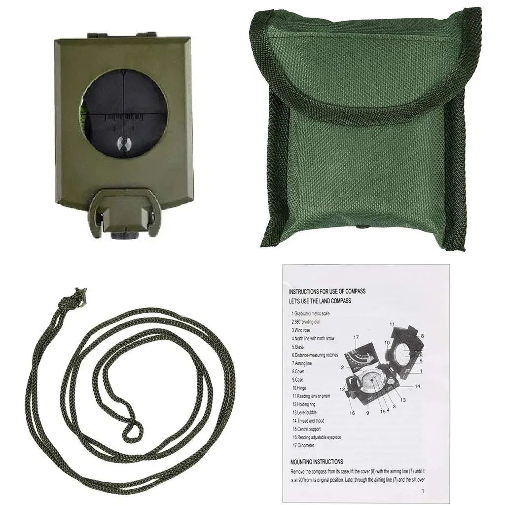 Outdoor Survival Gear Military Compass - Waterproof, Shockproof Digital Compass for Camping, Hiking, Geological Navigation