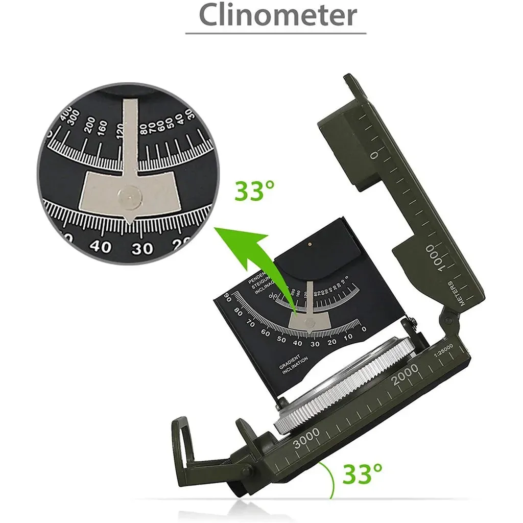 Outdoor Survival Gear Military Compass - Waterproof, Shockproof Digital Compass for Camping, Hiking, Geological Navigation