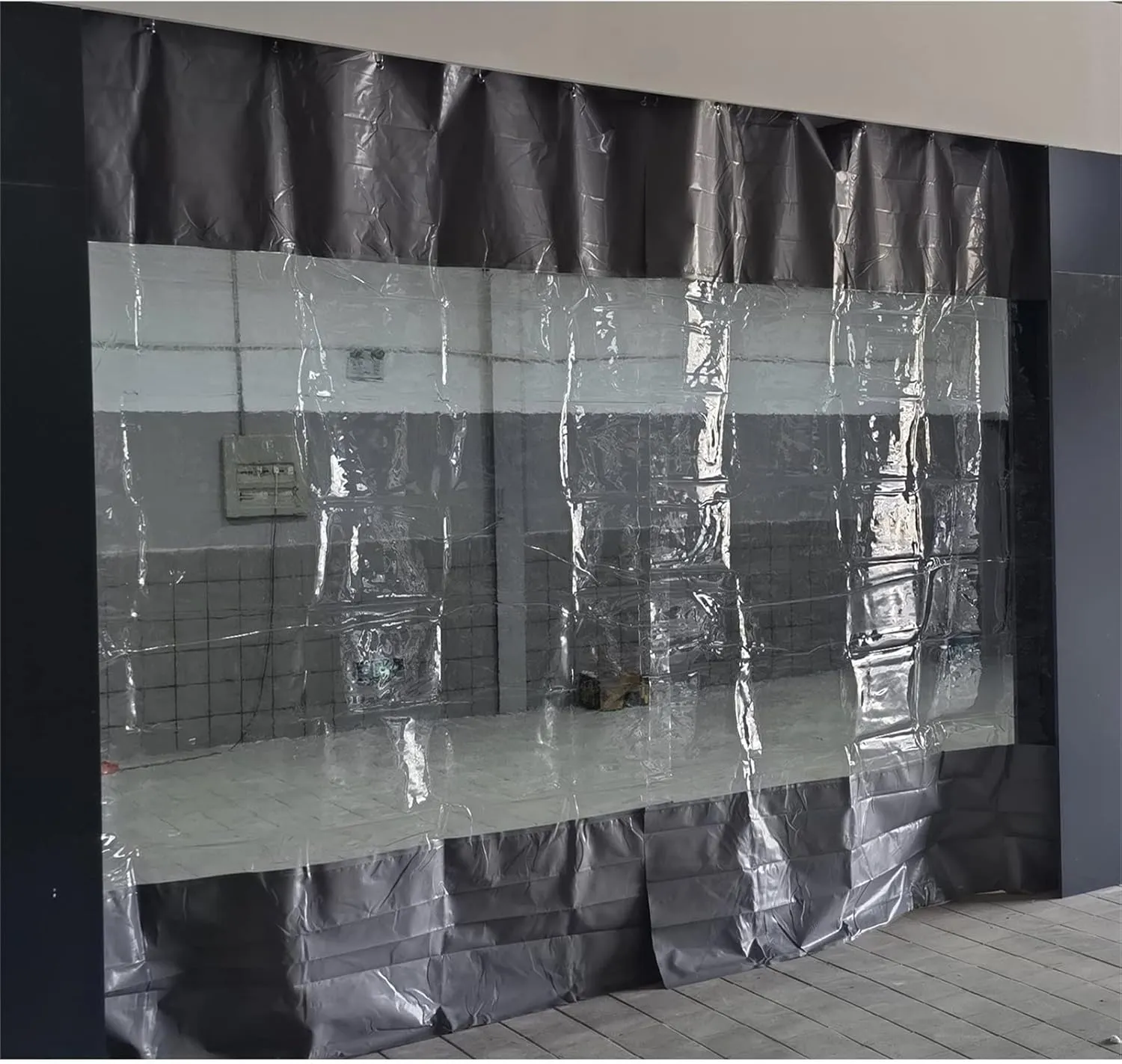 Outdoor Tarpaulin Curtain 0.5mm Transparent Tarpaulin Weatherproof Tear Resistant, Pergola Waterproof Side Panels, Customizable (Color : Clear, Size : 3.28x6.56ft/1x2m)