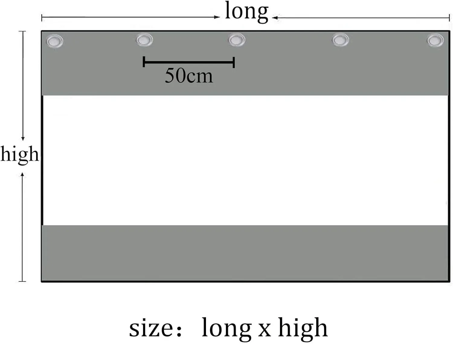 Outdoor Tarpaulin Curtain 0.5mm Transparent Tarpaulin Weatherproof Tear Resistant, Pergola Waterproof Side Panels, Customizable (Color : Clear, Size : 3.28x6.56ft/1x2m)