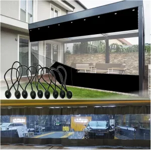 Outdoor Tarpaulin Curtain 0.5mm Transparent Tarpaulin Weatherproof Tear Resistant, Pergola Waterproof Side Panels, Customizable (Color : Clear, Size : 3.28x6.56ft/1x2m)
