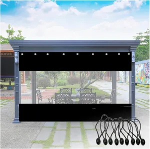 Outdoor Tarpaulin Curtains Transparent Greenhouse Tarp Weatherproof Pergola Side Panels with Eyelets, Thicken 0.5mm, Customizable (Color : Clear, Size : 3.28x6.56ft/1x2m)