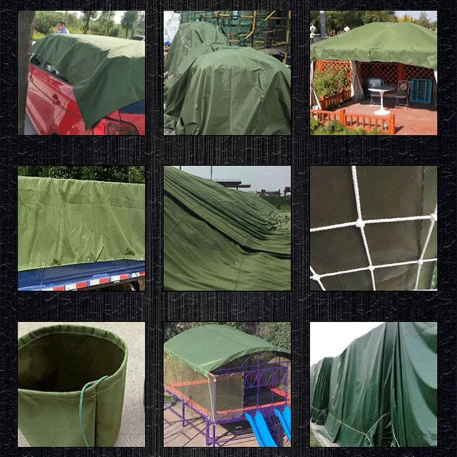 Outdoor Tarps Heavy Duty Waterproof with Eyelets, Tarp Canvas, Thicken Tarpaulin Cover, Rainproof Tarpaulin with Grommets, Reinforced Edges, Weather Resistant, Dustproof, Windproof (12x15m)