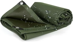 Outdoor Tarps Heavy Duty Waterproof with Eyelets, Tarp Canvas, Thicken Tarpaulin Cover, Rainproof Tarpaulin with Grommets, Reinforced Edges, Weather Resistant, Dustproof, Windproof (12x15m)