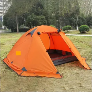Outdoor Tent Camping Tent Waterproof Hiking Tent Double Layer Outdoor Backpacking Tent 2 Person Tents for Tourism (Color : Orange) (Color : Orange)