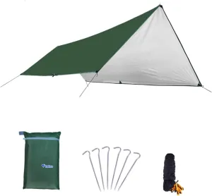 Outdoor Tent Canopy Oxford Cloth Camping Tarp Sun Shelter for Beach Rainproof Lightweight Random Color