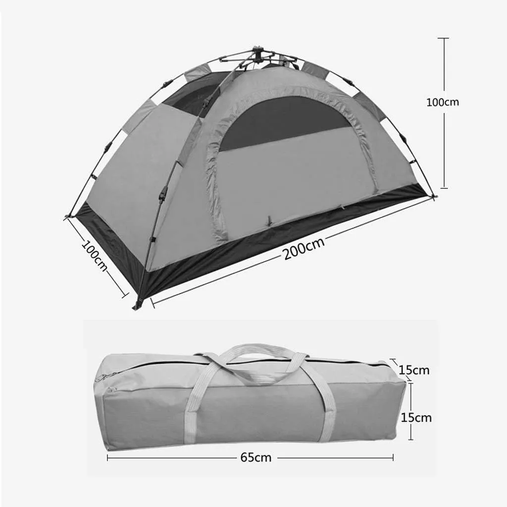 Outdoor Tent, Individual Automatic Tent, Double Layer Waterproof Sunscreen Quick Opening Fishing Tent,Green