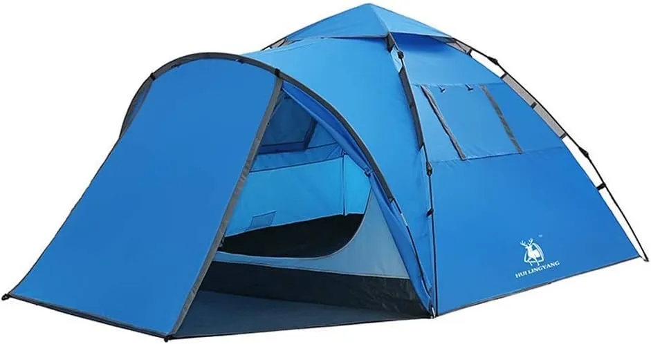 Outdoor Tent Polyester Fabric Material Camping Tent Family Leisure Double Rainproof Automatic Opening Double Layer Tents for Beach,Outdoor,Traveling,Hiking,Camping,