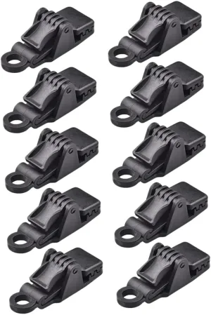Outdoor Tent Tarp Clips 10 Pcs Plastic Tent Clamp Strong Grip Fixing Clips for Camping Shelter Mesh Tarp Canvas
