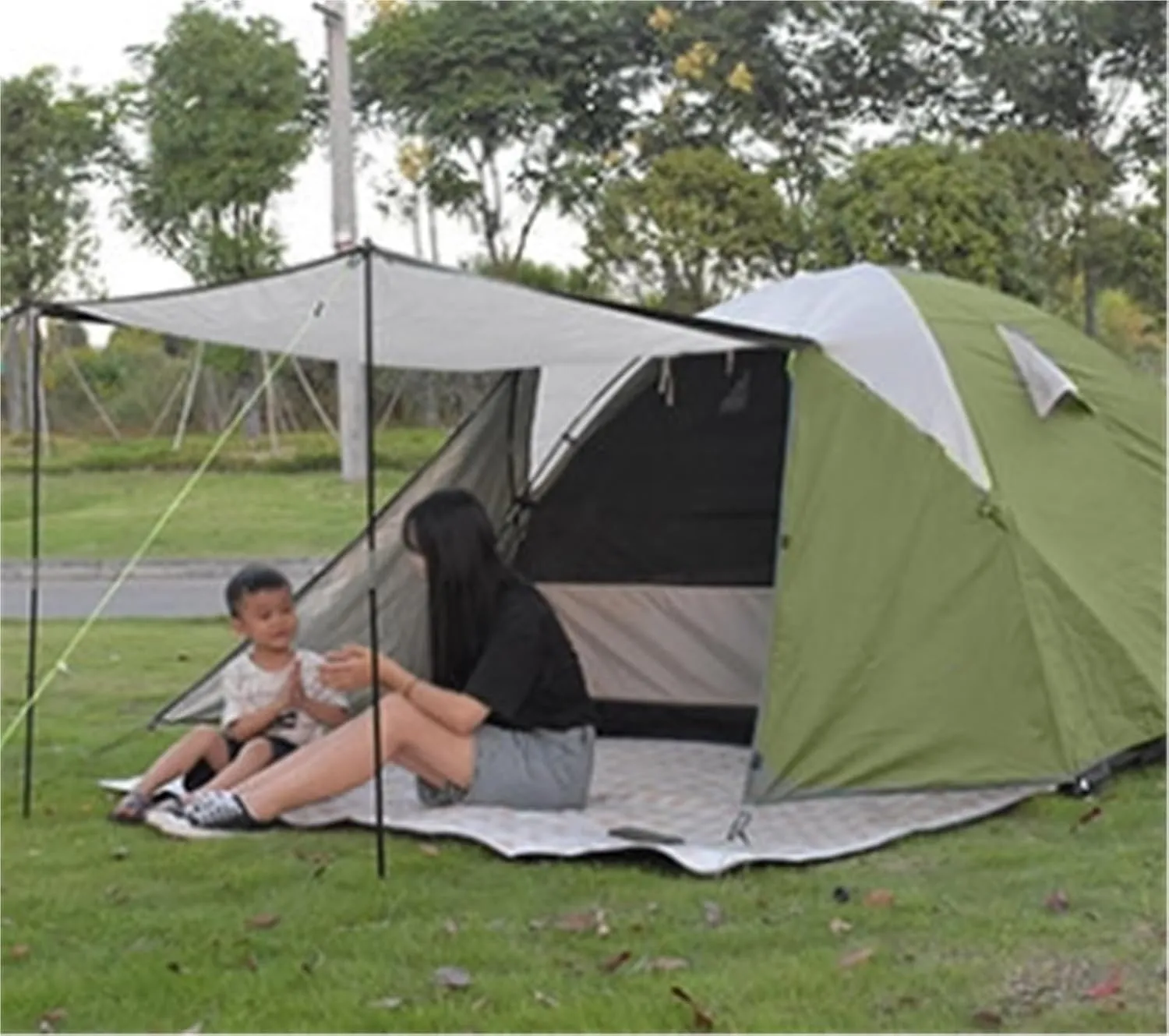 Outdoor Thickened Rainproof Double-Layer Tent Single Double Camping Quick-Set Tent