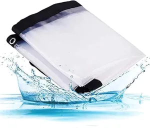Outdoor Transparent Tarp,Clear Tarp with Grommets Outdoor, Reinforced Edges, Weather Resistant, for Gardening Camping Traveling(1x1m/3'x3')