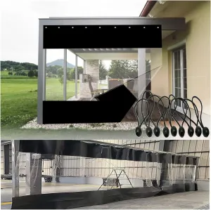 Outdoor Vinyl Curtains Weatherproof Waterproof Transparent Tarpaulin PVC Partition Curtain, 0.5mm Sturdy Durable, Terrace Garden (Color : Clear, Size : 3.28x3.28ft/1x1m)