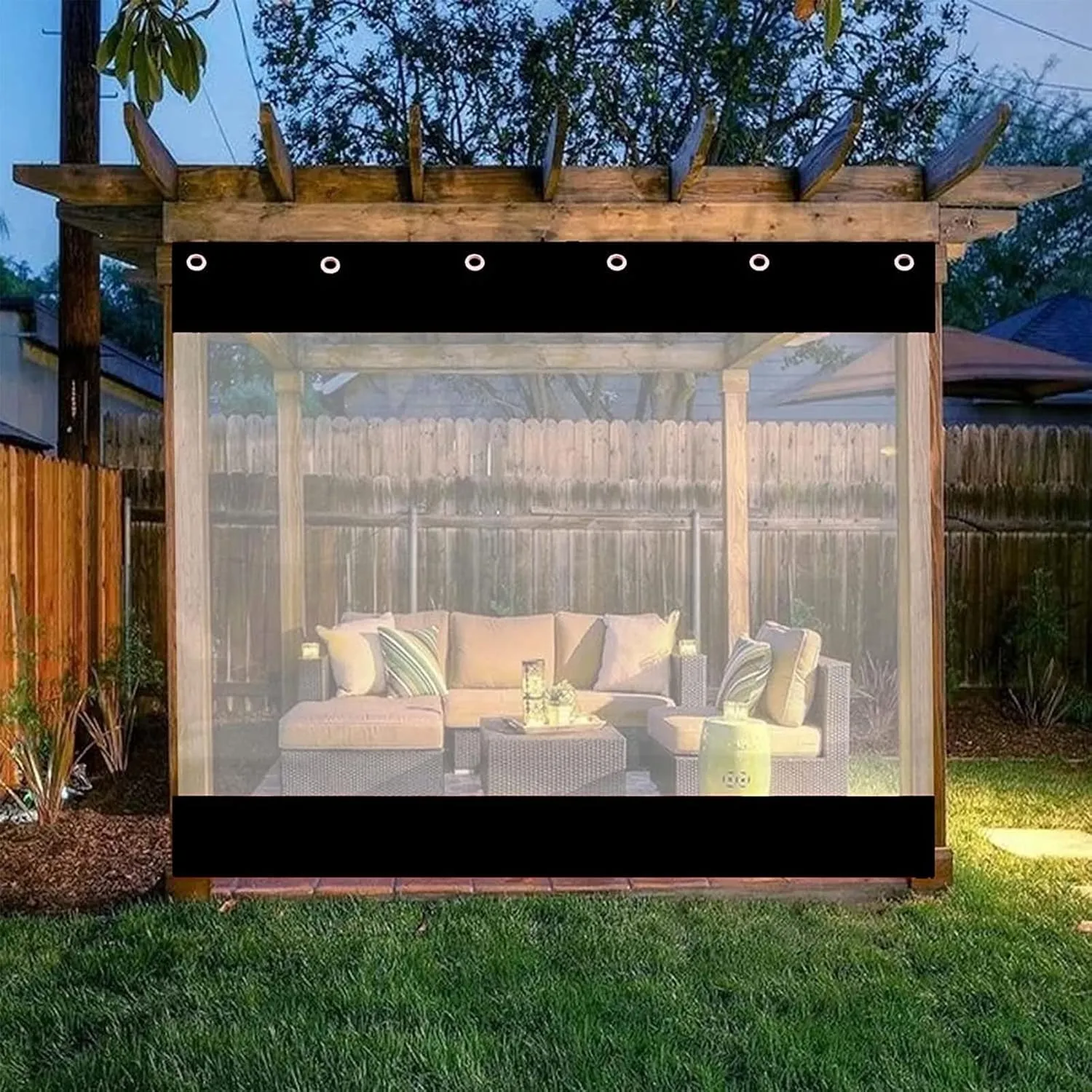Outdoor Vinyl Curtains Weatherproof Waterproof Transparent Tarpaulin PVC Partition Curtain, 0.5mm Sturdy Durable, Terrace Garden (Color : Clear, Size : 3.28x3.28ft/1x1m)