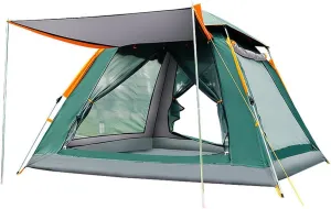 Outdoor Waterproof Camping Tent Instant Pop Up Family Tent, Automatic Portable Beach Dome with Porch Suitable Picnic Backpacking